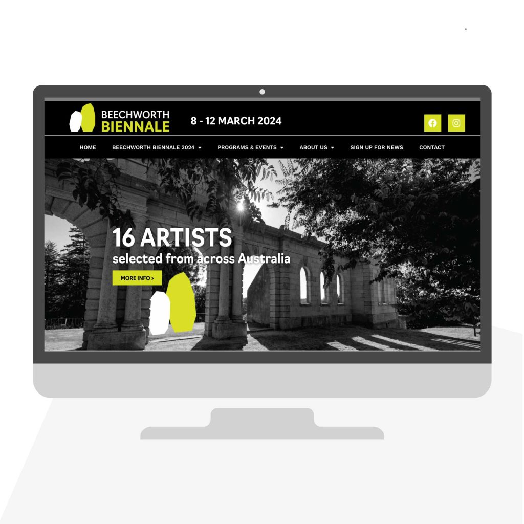 Redsally Studio website design for Beechworth Biennale