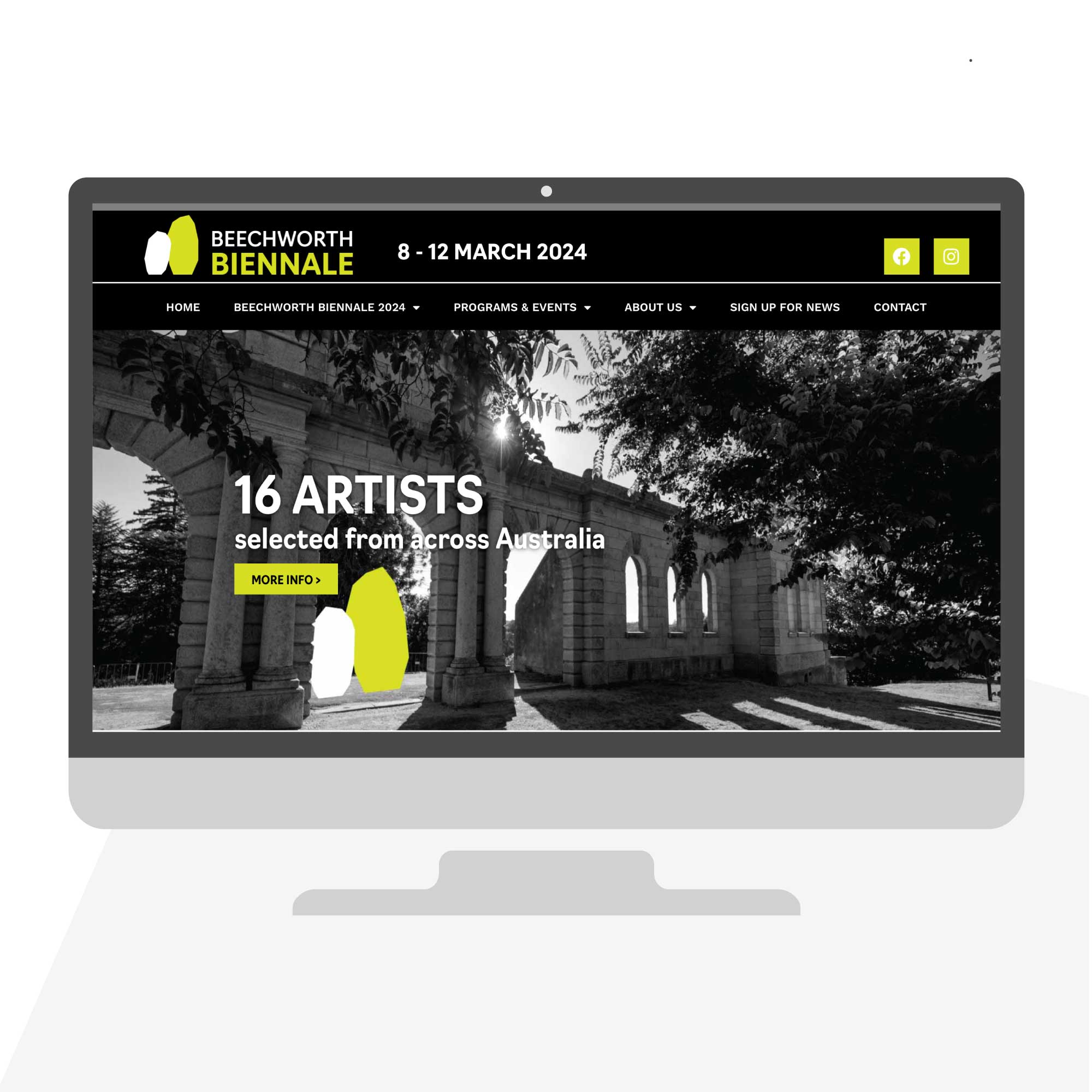 Redsally Studio website design for Beechworth Biennale