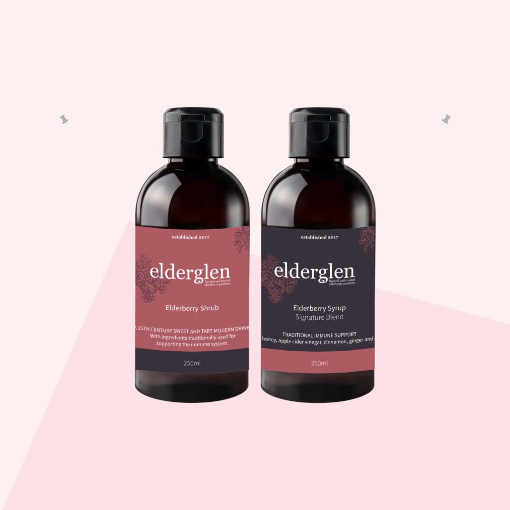 Redsally Studio packaging design for Elderglen